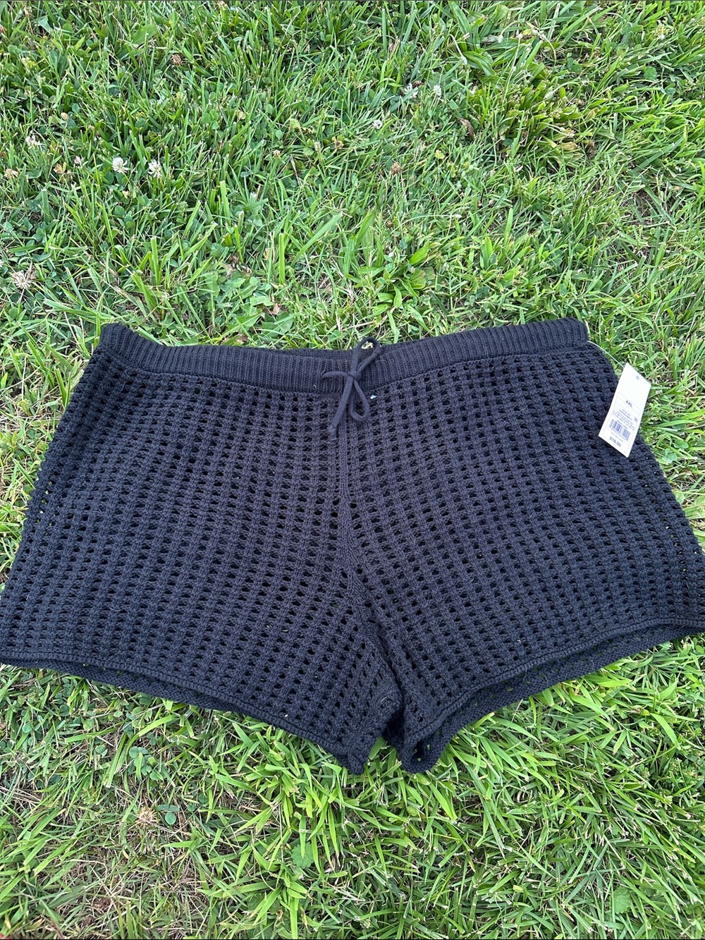 Black Crochet Shorts